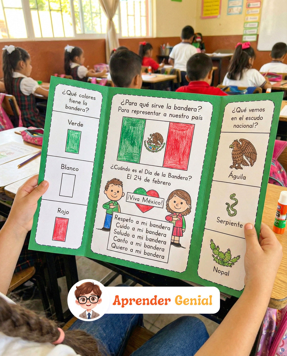 Lapbook del Día de la Bandera de México para Primer Grado de Primaria, D001